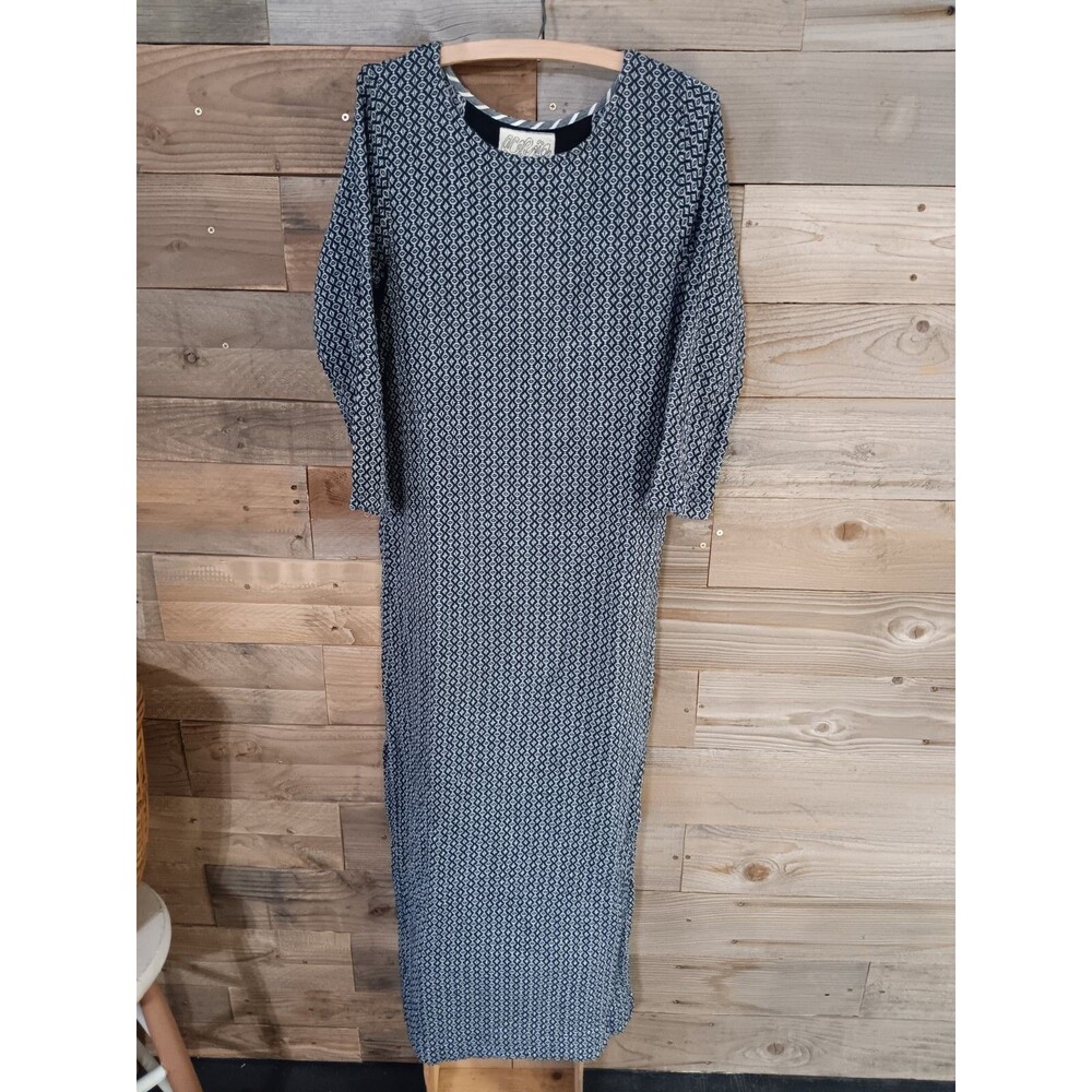 Ace & Jig Dress Sz. S Geometric Woven Fabric EUC Stretch 100% Cotton Side Slits